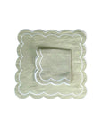 Green Scallop Napkins. 100% linen. Grønn linserviett