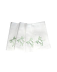 Brodert linserviett. Grønn sløyfe. Green bow napkin