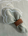 Green Scallop Napkins. 100% linen. Grønn linserviett