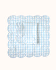 Blue Gingham Scallop - set of 4