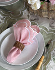 Pink Scallop Napkins. 100% linen. Rosa linserviett