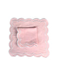 Pink Scallop Napkins. 100% linen. Rosa linserviett